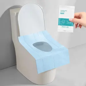 20pcs Quality Disposable Toilet Seat Covers Stick-On Non-Slip for Public Toilets Hospital Hotel, Portable Travel Toilet Seat Mats Pads Cushions for Man Woman Girls, Each Wrapped Individually