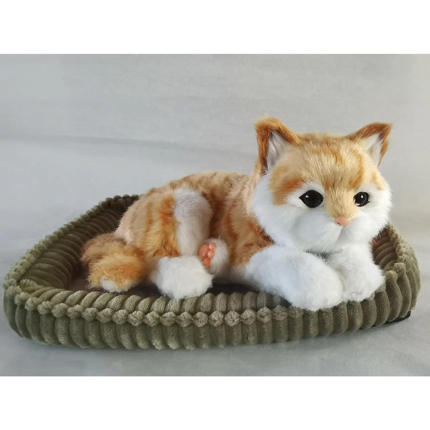 Orange Tabby Cat, Realistic, Lifelike Stuffed Interactive Pet Toy, Companion Pet Kitten with 100% Handcrafted Synthetic Fur