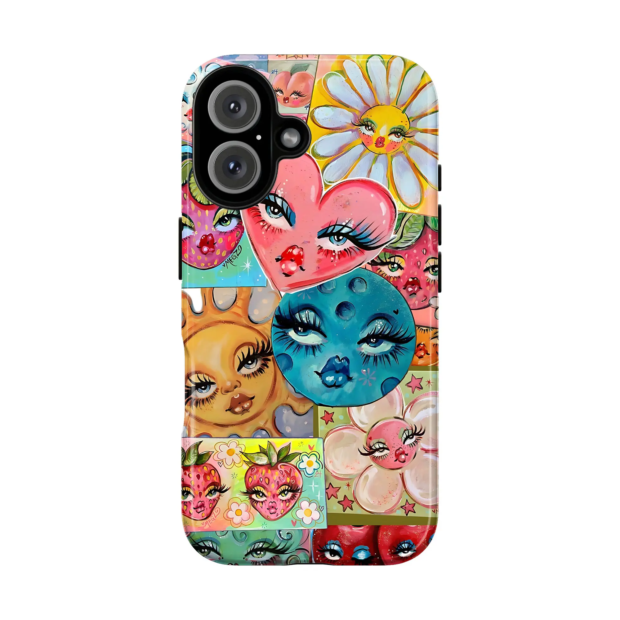 Whimsical Celestial Phone Case Vibrant Moon & Floral Face Art Design, Cute Cosmic Aesthetic Protective Cover, Whimsical Celestial Phone Case Vibrant Moon & Floral Face Art Design, Cute Cosmic Aesthetic Protective Cover,