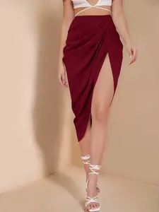 Ruched Split Thigh Skirt