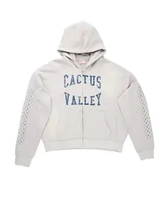 AZVA Studios Crystal Valley Zip Hoodie Bone