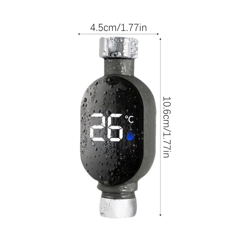 [Not Heat-able] Shower Thermometer, Nut Size: 1/2 inch - Smart Thermometer for use with bottom shower outlets. Instantly displays shower temperature | Precise shower temperature sensor, digital water temperature monitor, Christmas gift.
