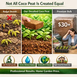 Desalted Coco Peat Brick - Expanding Coconut Coir for Seed Starting & Gardens