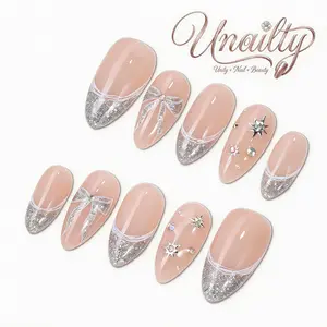 Unailty | Moonlace | Professional Salon-Quality Handmade Press-On Nails | High-Strength & Durable | Reusable