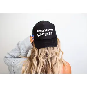 Sensitive Gangsta - UNISEX BLACK TRUCKER HAT