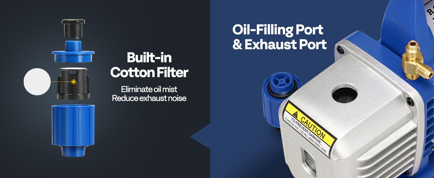 VIVOHOME Upgraded 4CFM 1/3 HP 1-Stage HVAC Vacuum Pump and 4 Way AC Manifold Gauge Set with Leak Detector, 5ft Hoses & Accessories for R134a R12 R22 R502 R410a Automotive Air Conditioner Maintenance