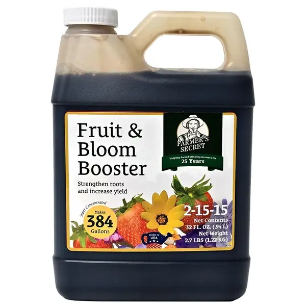 Farmer’s Secret Fruit & Bloom Booster Fertilizer - Super Concentrated - Increases Flowering and Yield on All Varieties of Fruits, Vegetables and Flowers