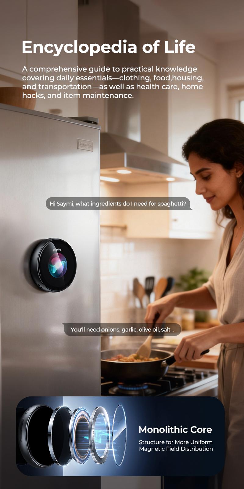 ZNP AI-Badge Emotional Companion with Conversational Chat & Portability, with 60 Languages Instant Translation, Conversational Chat & 400mAh Battery, Ideal for Social Interaction and Travel Gadget