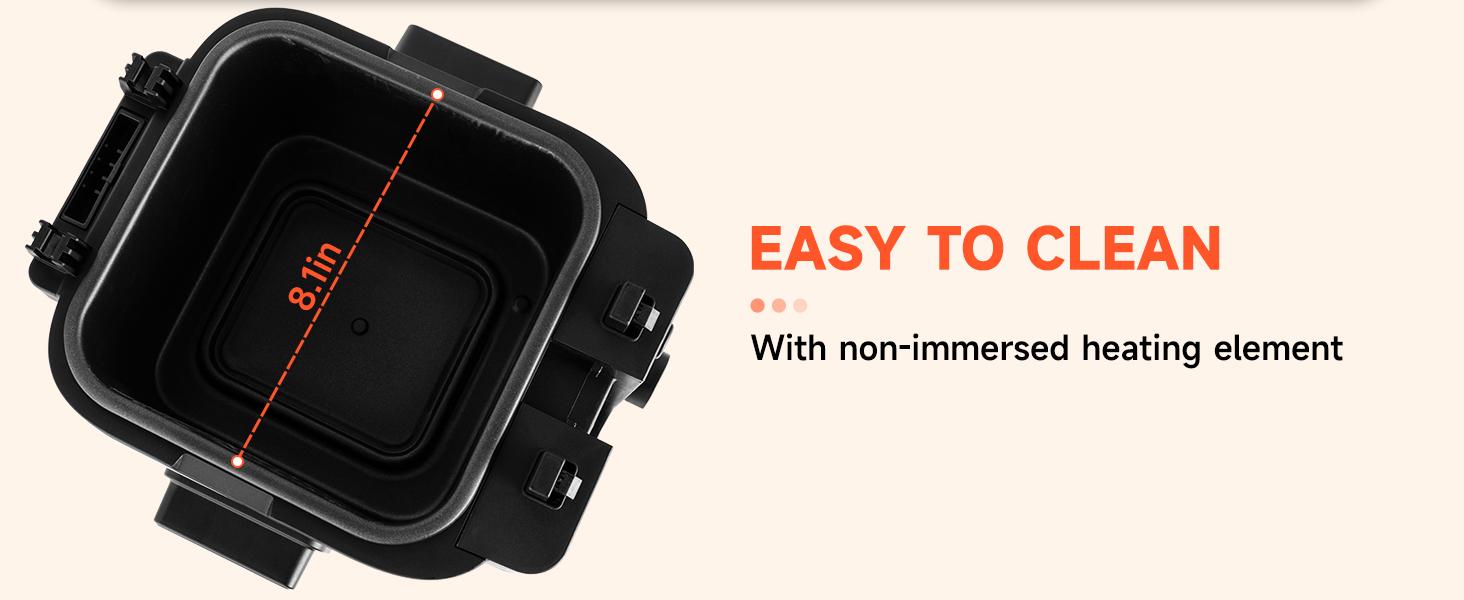 SUSTEAS Fryer with Removable Lid, 1500 Watt Electric Fuel, Temperature Control Options (1.5 Liter & 2.5 Liter), Easy to Clean, Fast Heat-Up Springtok Cooker Kitchen