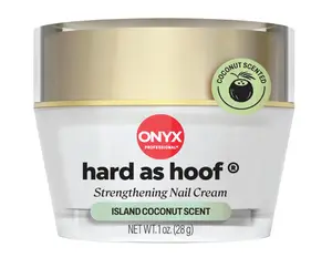 Onyx Professional Hard as Hoof Nail Strengthening Cream, Coconut Scent - Nail Growth and Conditioning Cuticle Cream Stops Splits, Chips, Cracks & Strengthens Nails, 1 oz