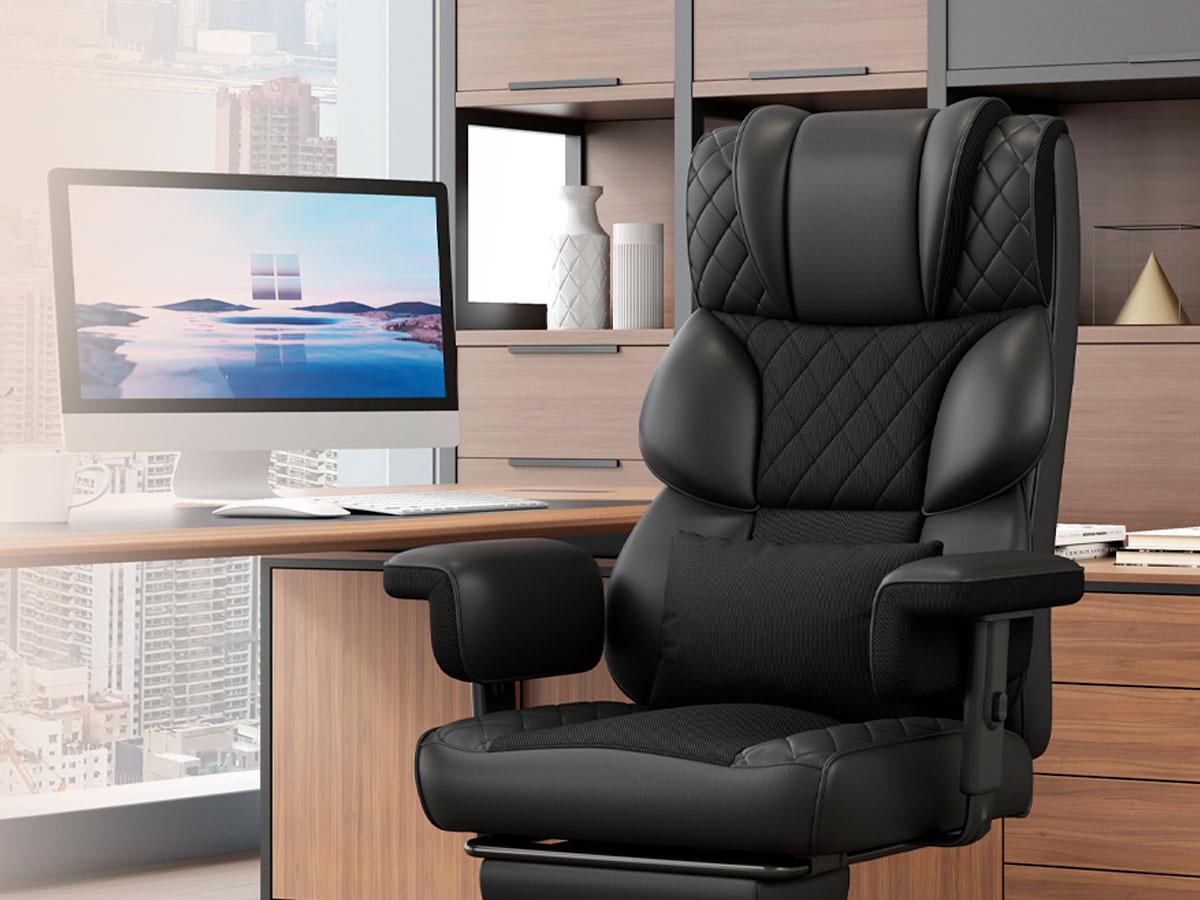 Vonesse Big and Tall Office Chair, Computer Chair with Soft Adjustable Armrests, Ergonomic Gaming Chair with Breathable Linen Design, Executive Chairs with Footrest  V3048A