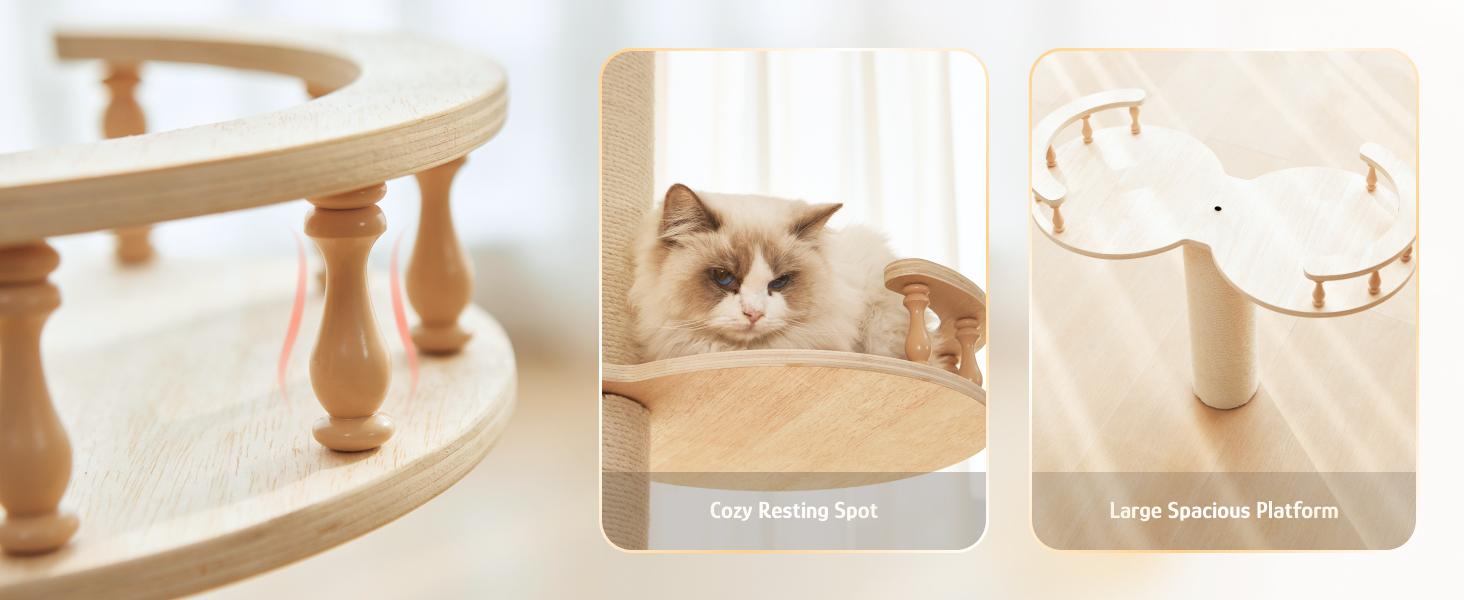 Adjustable Height Cat Tree Tower (102-118 inches ) 5-Tier Hemp Scratching Post Indoor/Outdoor Sturdy Cat Activity Center with Perches