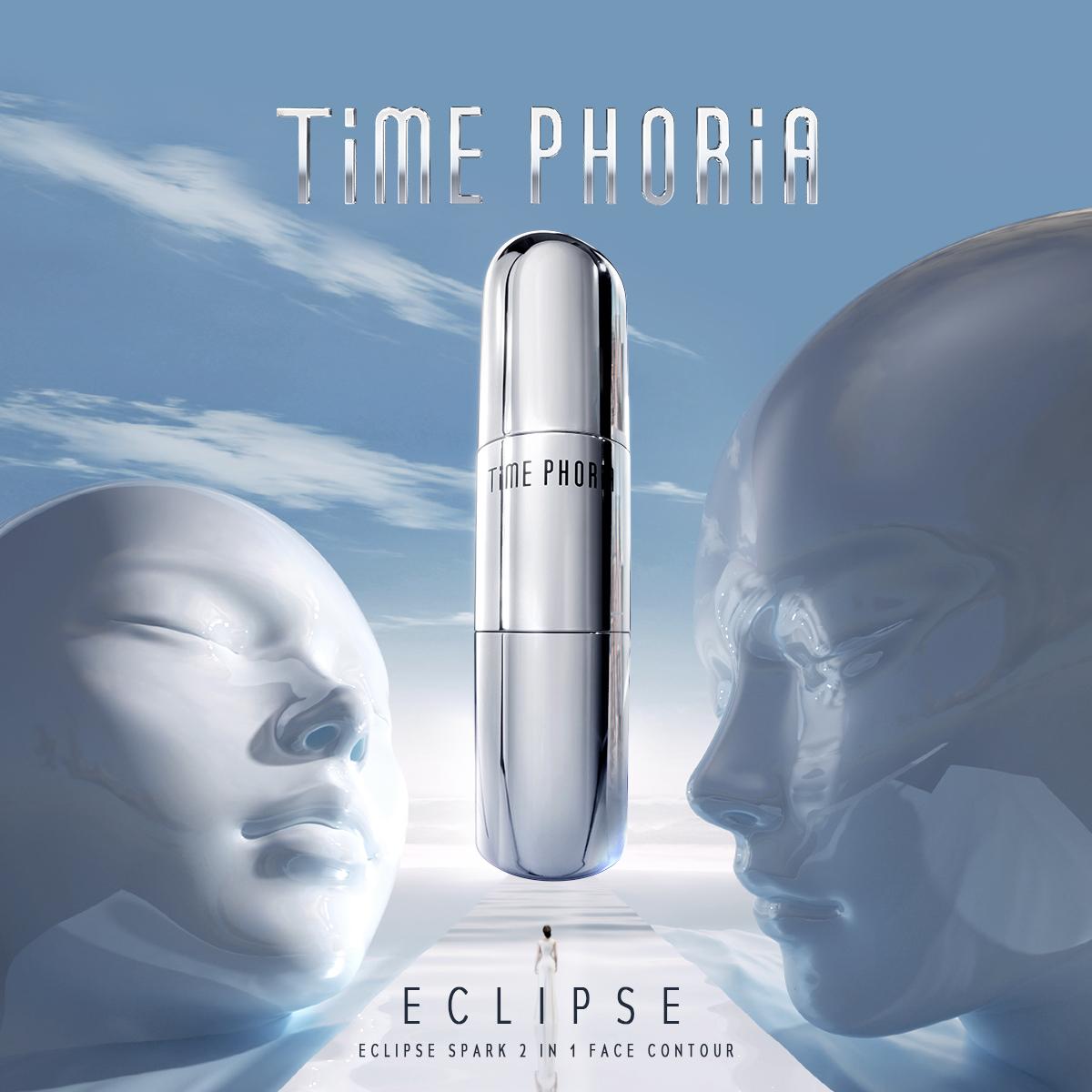 [TIMEPHORIA] Eclipse Spark 2-in-1 Cosmetic Face Contour Stick - 7g Smooth Brush-Applicable Flawless Blend Highlighter for Summer Vibes,back to school