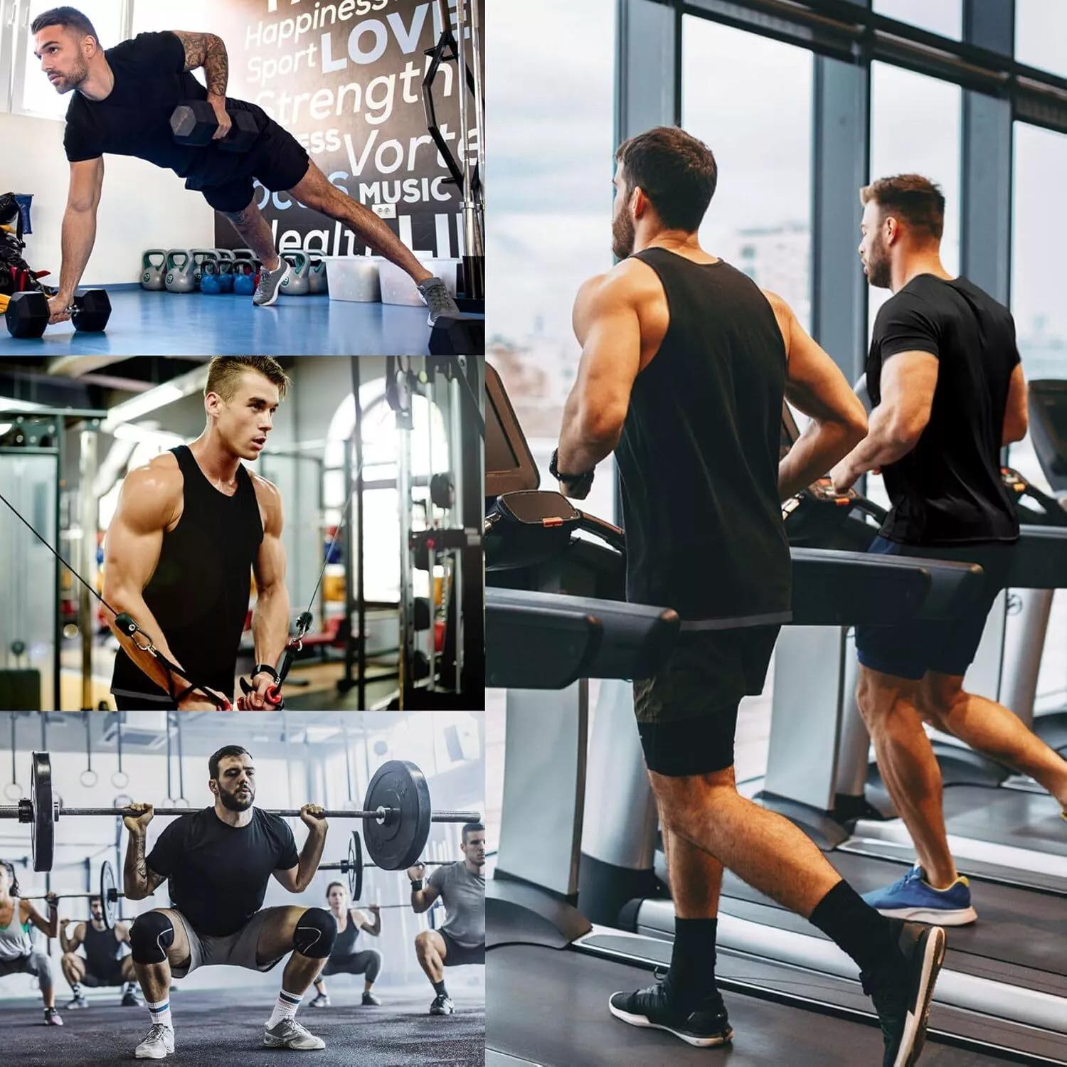 1/2/3/4 Pack Menswear Sauna Suits Fitness Vest Shirt Sweat Compression Short Sleeves Body Shaper Shapewear Workout Tank Top Sports Athletic Gym Sportswear Wetsuit