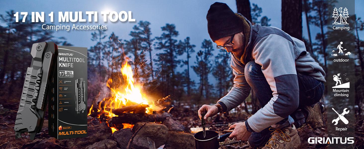 Men's Multi-Functional Knife Set (17-Piece Functional Equipment) - Ideal for Various Occasions and Camping Supplies