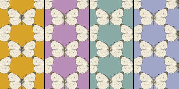 Bee Haven Fabric Collection - Cabbage Butterfly Medium Gold