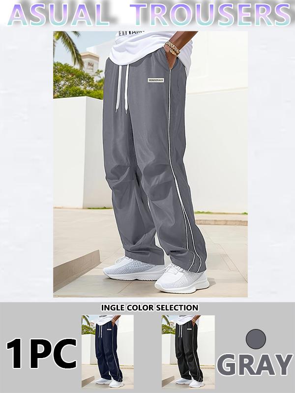 Loose Sports Pants Men's Trousers Grey Side Stripeswith Gold Accent Stripe Comfortable DesignAthleisure Style Bottoms Athletic Bottoms Gymwear Halloween Gifts