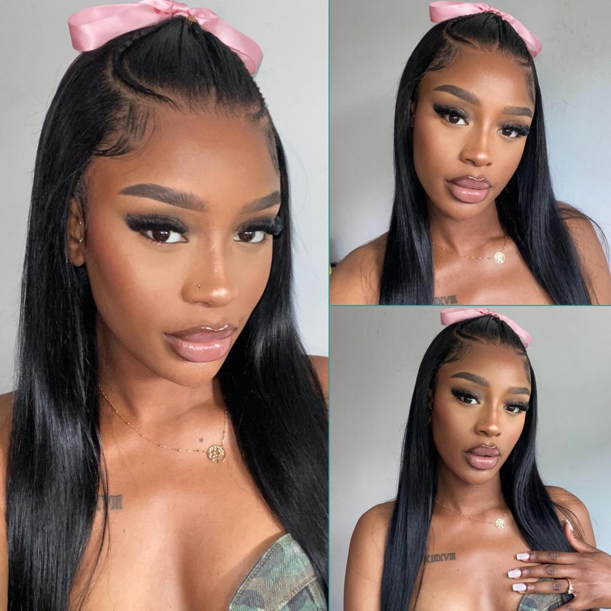 [Spring Must Have]Asteria Hair Glueless Pre-Styled Straight Lace Closure Human Hair Wig 8x6 Pre Cut Lace Ready To Go Wig