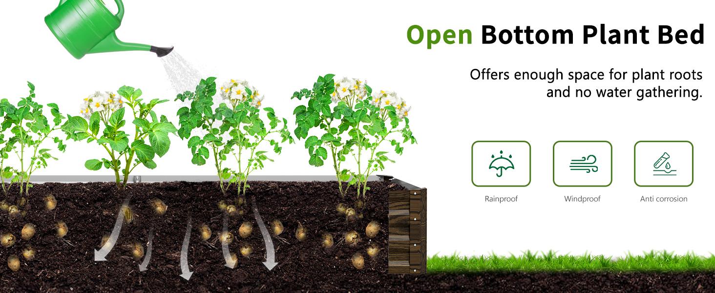 Lilypelle 3 in 1 Raised Garden Bed with Tall Arch Trellis for Climbing Plants, Galvanized Planter Box Outdoor for Gardening, Vegetables, Flower