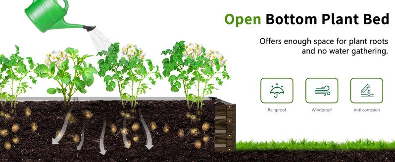 Lilypelle 3 in 1 Raised Garden Bed with Tall Arch Trellis for Climbing Plants, Galvanized Planter Box Outdoor for Gardening, Vegetables, Flower