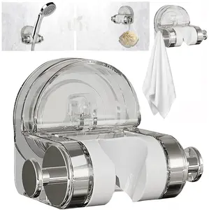 （Attention Usage Scenarios and Installation Steps）Adjustable ABS Suction Cup Shower Head Holder, No-Drill Wall Mount Shower Stand, Repositionable Design for Hands-Free Showering, Hair Washing, Pet Cleaning & Laundry