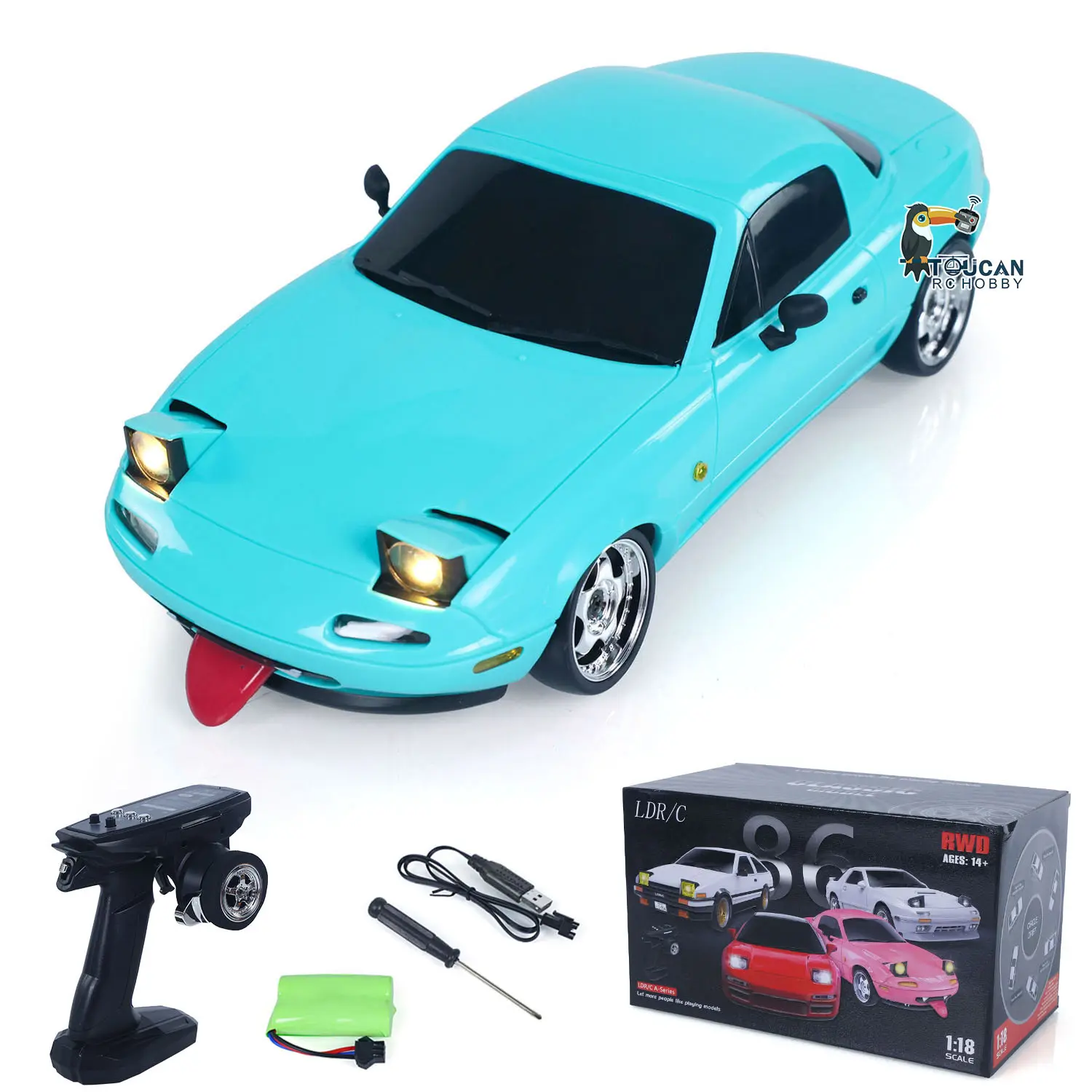 LDRC LD1804 1/18 2.4G 4X2 Remote Control Drift Car Brushed Motor