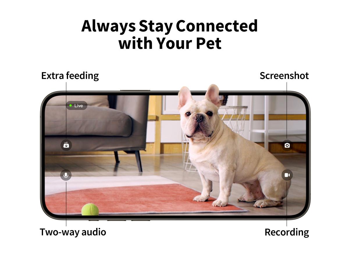 PETKIT YumShare Dual Hopper-2 Automatic Smart Feeder with Camera, White, 1080P HD Video, Night Vision, Double Hopper Pet Dry Food Dispenser for Cats and Dogs, Anti-Stick Bowl, and Smart App Control bowl/dish