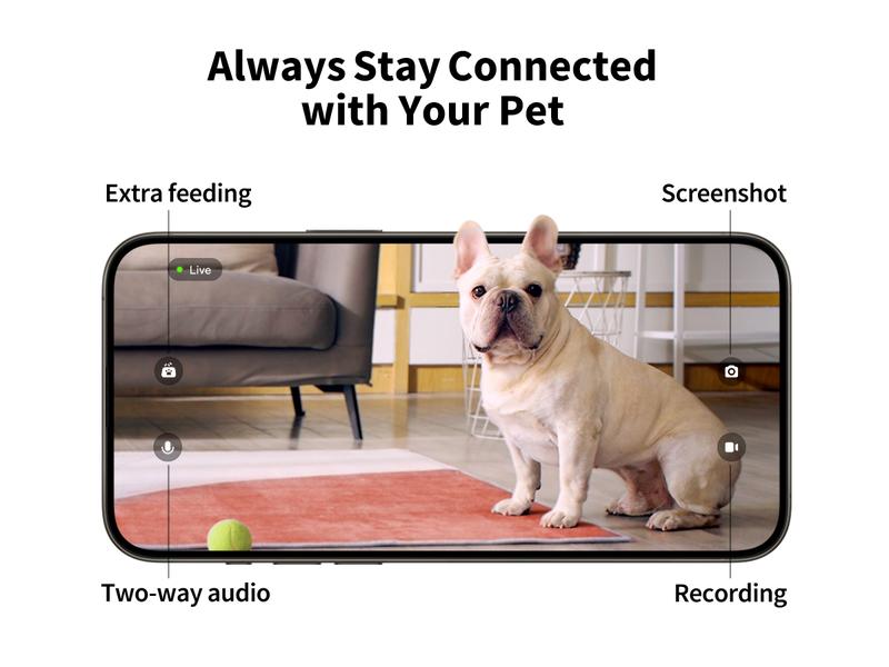 PETKIT YumShare Dual Hopper-2 Automatic Smart Feeder with Camera, White, 1080P HD Video, Night Vision, Double Hopper Pet Dry Food Dispenser for Cats and Dogs, Anti-Stick Bowl, and Smart App Control bowl/dish