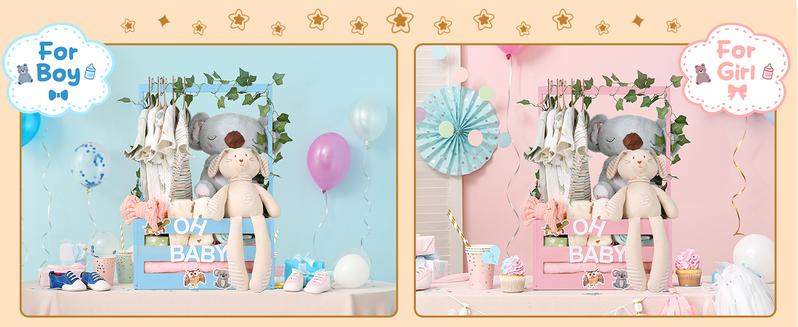 Wooden Baby Shower Crate Closet Wood Basket for Gifts with Handle Boy Girl Clothes Gender Reveal Storage Box for Newborn New Parent