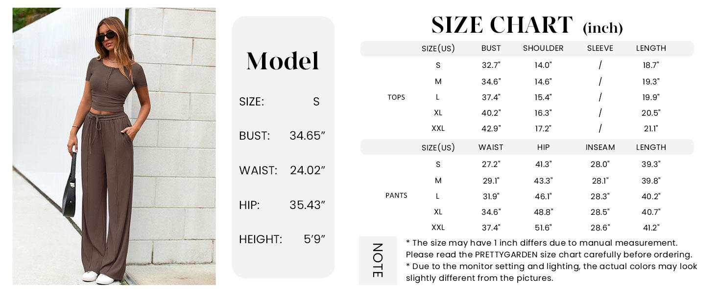 PrettyGarden Women's 2-Piece Outfits Summer Ribbed Knit Button Short Sleeve Crop Slim Fit Tops & Wide Leg Pants Lounge Sets Minimalist Clothes PrettyGarden Women's 2-Piece Outfits Summer Ribbed Knit Button Short Sleeve Crop Slim Fit Tops & Wide Leg Pants Lounge Sets Minimalist Clothes