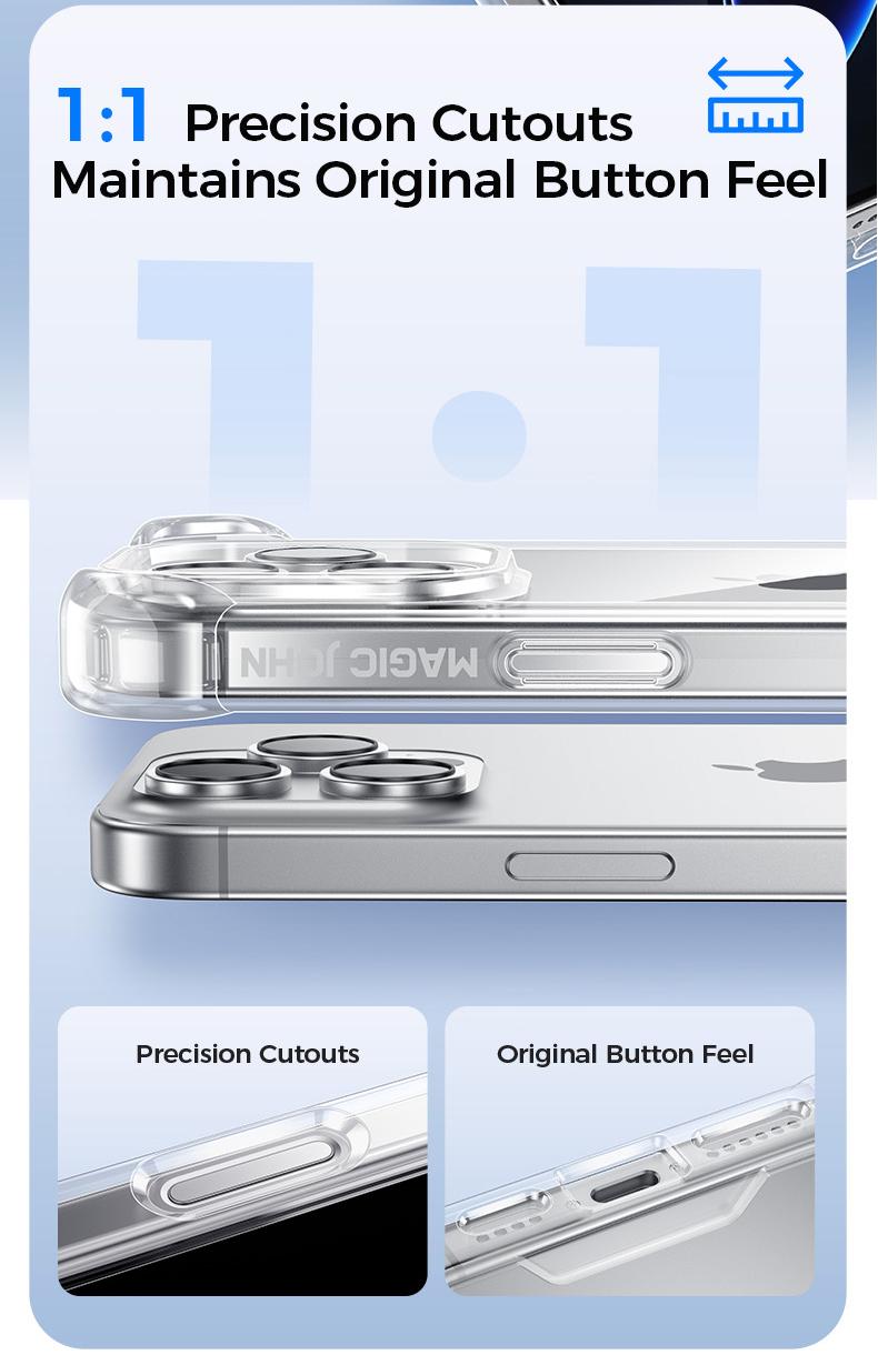 MAGIC JOHN Clear Phone Case for iPhone16/15/14/13/Pro Max, Non-Yellowing, Shockproof, Scratch Resistant Hard Back Phone Cover MAGIC JOHN Clear Phone Case for iPhone16/15/14/13/Pro Max, Non-Yellowing, Shockproof, Scratch Resistant Hard Back Phone Cover