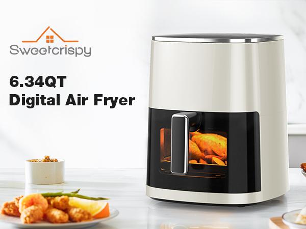 12-in-1 Air Fryer 6.34 QT with Dishwasher Safe Parts — Roast, Crisp, Reheat & Dehydrate | Includes 20 Healthy Recipes