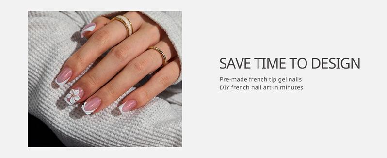 BTArtboxnails XCOATTIPS Press on Nails-96pcs White Short Square or Almond or Stiletto French Tips Glitter Pink Base,Soft Gel FalseNail, Soak Off Acrylic Fake Nails Extensions