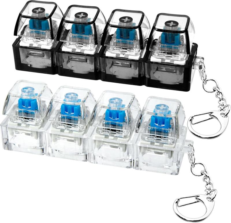 4PCS Keyboard Fidget Clicker Keychain Toy, Clear Mechanical Button Finger Fidget for ADHD, Anxiety & Autism, Addictive Stress Relief Desk Toy, Fun Gift for Friends, Teens & Adults 4PCS Keyboard Fidget Clicker Keychain Toy, Clear Mechanical Button Finger Fidget for ADHD, Anxiety & Autism, Addictive Stress Relief Desk Toy, Fun Gift for Friends, Teens & Adults