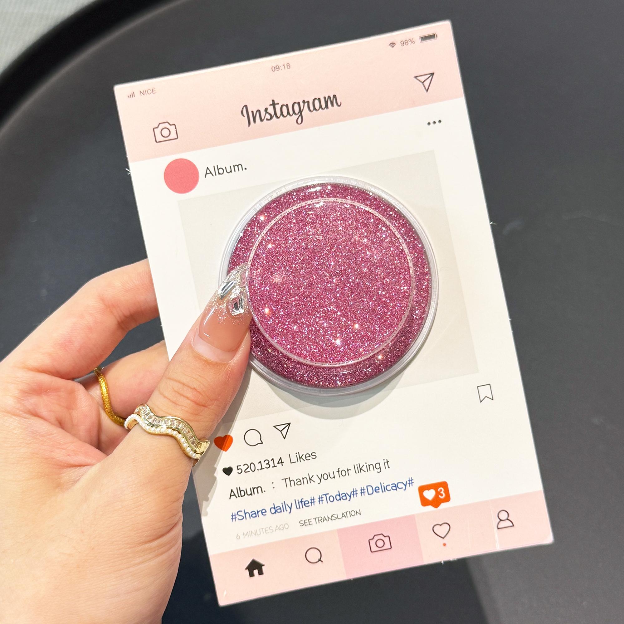 Strong Magnetic Phone Grip Holder with Expanding Glitter Durable Design | Magnetic Stand | Swappable Top | Secure Hold for iPhone,Magnetic phones and Cases