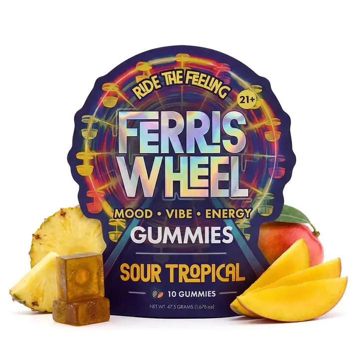 Ferris Wheel Sour Tropical Kanna Gummies | 10 Count Fruit Plants