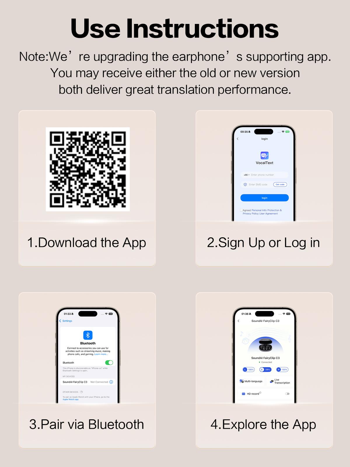 SoundAI FairyClip A3 Fashion Jewelry Design Wireless Earbuds - HIFI Sound Quality, Bluetooth 4.0, 30H Playtime, Leak-Proof Privacy Protection, Perfect Christmas Birthday Gift for Him/Her Festive Gifting