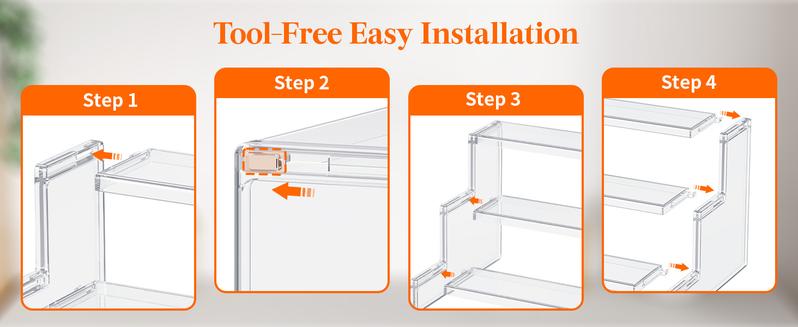 Lifewit 3 Tier Clear Display Stand with Interlocking Panels, Multi-Purpose Acrylic Organizer for Perfume, Skincare, Makeup & Dessert