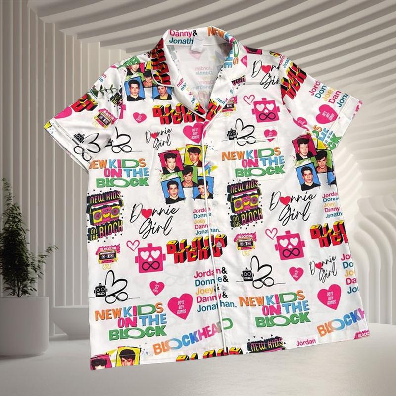 NKOTBb Version 2 Pajamas Set, 90s Boybands Fan Pajamas, Casual Comfy Long Sleeve Loungewear Nightwear For Men Women Gift, Valentine's Day Gift Ideas | 280126.C04065.ID02