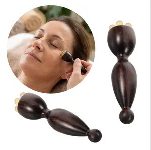 2 Pcs Sandalwood Eye Massager Stick – Gua Sha Facial Sculpting Tool for Depuffing, Lymphatic Drainage & Acupressure, Portable Eye & Face Massage Tool