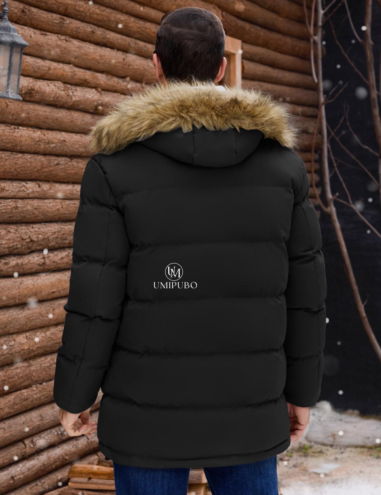 UMIPUBO Men's Winter Warm Jacket Long Puffy Thicken Padded Coat Fleece Windproof Parka Outerwear with Detachable Hood UMIPUBO Men's Winter Warm Jacket Long Puffy Thicken Padded Coat Fleece Windproof Parka Outerwear with Detachable Hood
