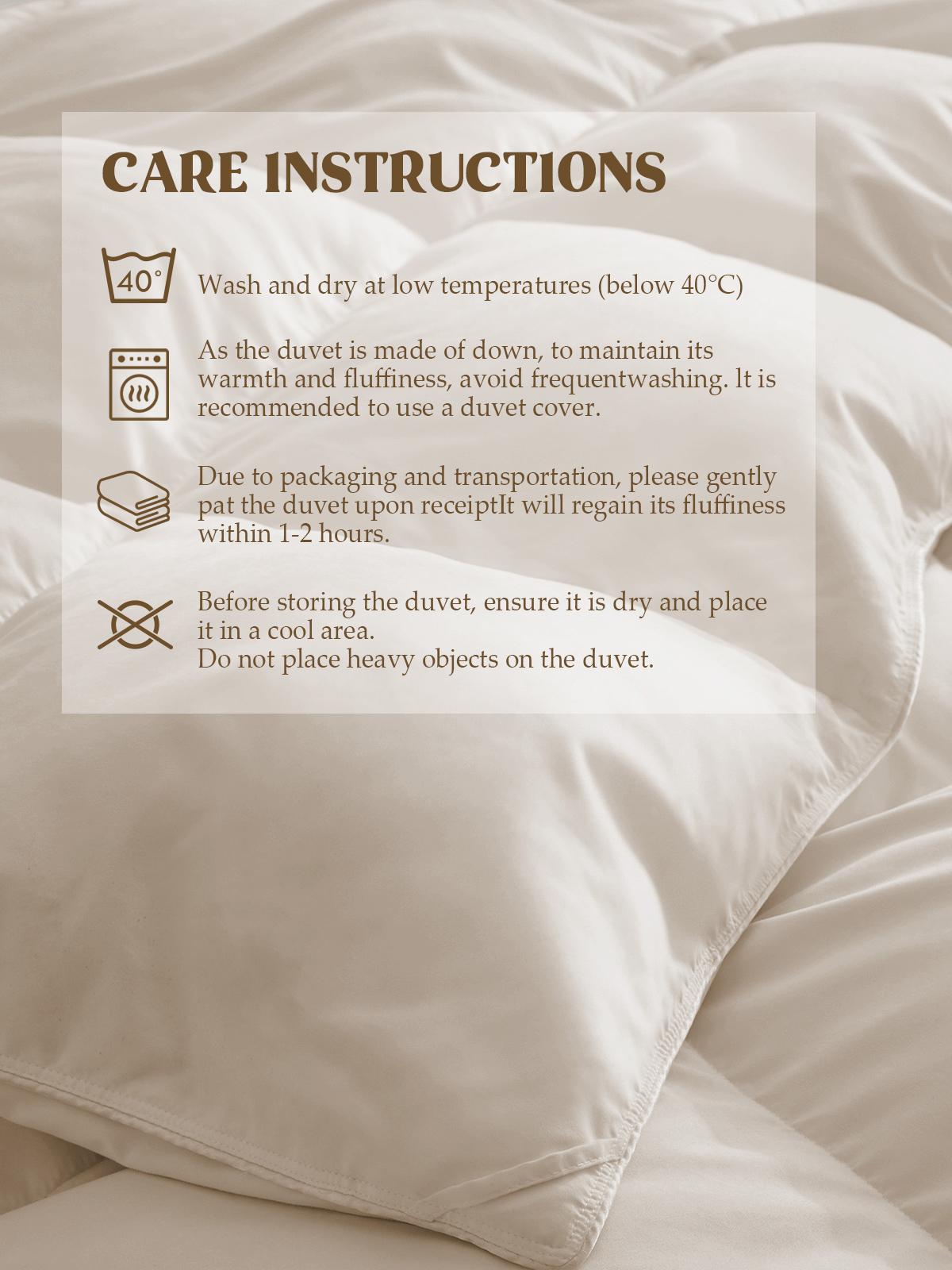 PEACENEST Natural Goose Down Comforter Ultra-Soft White Heavyweight Comforter for Winter Use Cozy Bedding Plush Deep Sleep