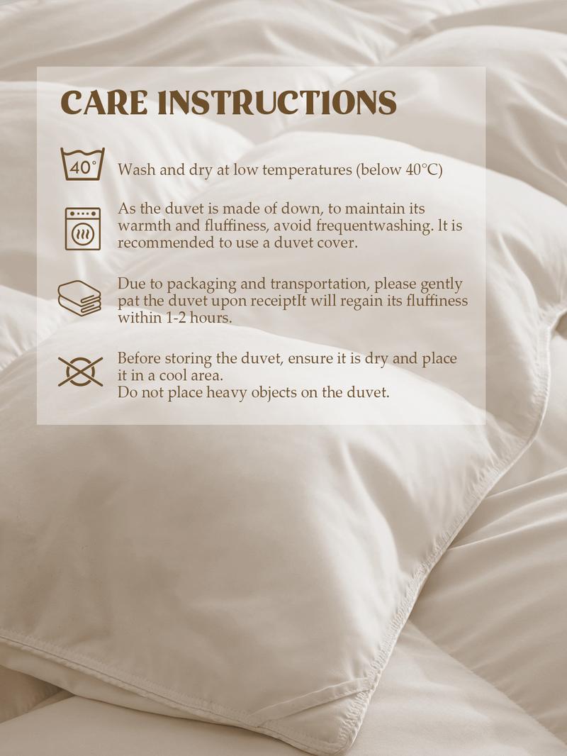 PEACENEST Natural Goose Down Comforter Ultra-Soft White Heavyweight Comforter for Winter Use Cozy Bedding Plush Deep Sleep