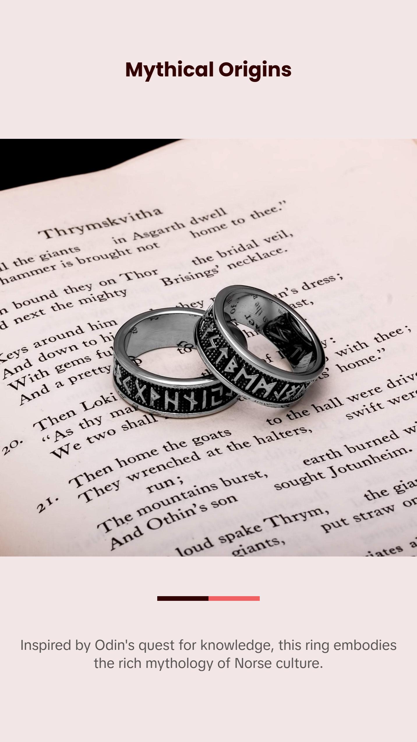 Viking Elder Futhark Rune Ring 8mm Band 316L Stainless Steel