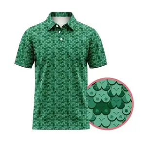 Funny Green Clover Polo Shirt for Men, Lucky Shamrock Golf Polo, St Patrick’s Day Polo Shirt, Irish Lucky Shirt