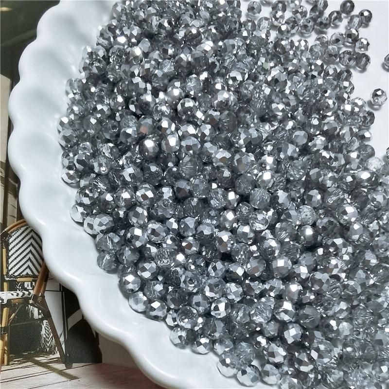 【C003】DIY 6mm   flat crystal faceted glass beads Porcelain beads bracelet kit jewelry making