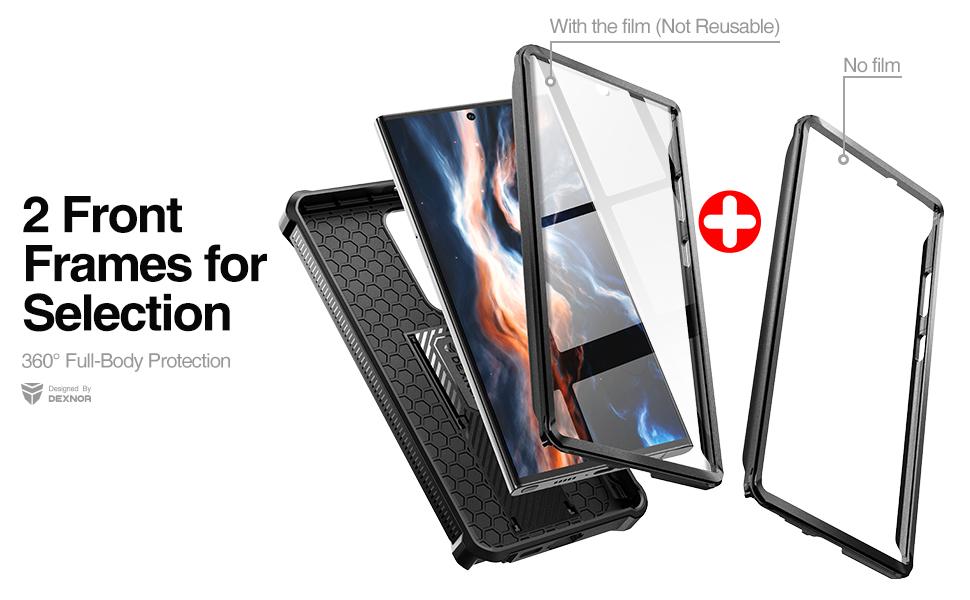 Dexnor Full Body Case for Samsung Galaxy S23 Ultra 5G/6.8 inches, [Extra Front Frame] Heavy Duty Military Protection Built-in Screen Protector and Kickstand for Samsung S23 Ultra 5G