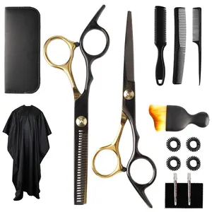 15 Pcs Hair Cutting Scissors Shears Kits, Professional Stainless Steel Hairdressing Shears Set Professional Thinning Scissors for Barber/Salon/Home/Men/Women/Kids/Adults