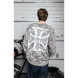 West Coast Choppers Men's Camo Long Sleeve Waffle Knit T-Shirt - Multicolor