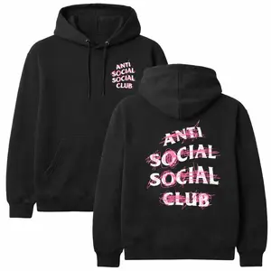 Streetwear Graphic Hoodie ASS Club Style Pink Glitch Print, Oversized Hypebeast Streetwear Pullover, Aesthetic Skate Hoodie Gift for Teens Streetwear Lovers